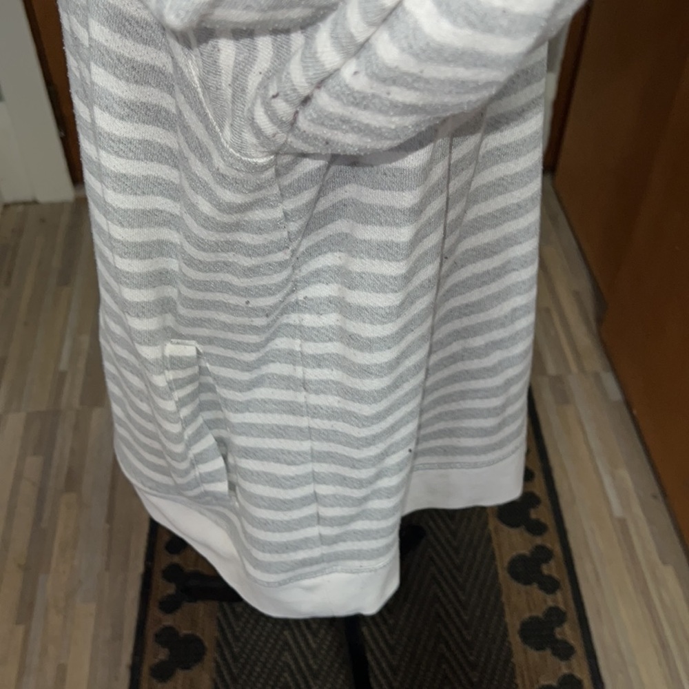 Old navy white and gray striped cowlneck pullover sweatshirt - Picture 3 of 6